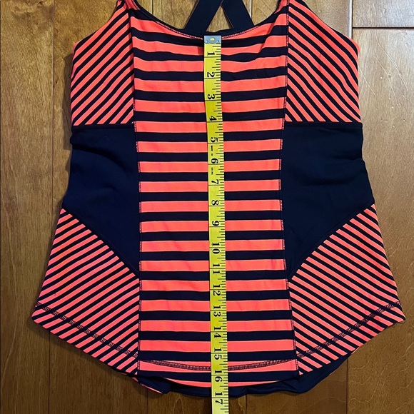 Lululemon Work It Out Tank Top Size 8 Orange Navy Athleisure Athletic Workout - Picture 7 of 11